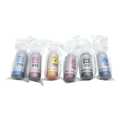 زجاجة حبر لشركة إيبسون L805 L800 L1800 L810 L850 طابعة T673 رمز الحبر 70gm X CMYBkLCLM مجموعة ألوان الحبر